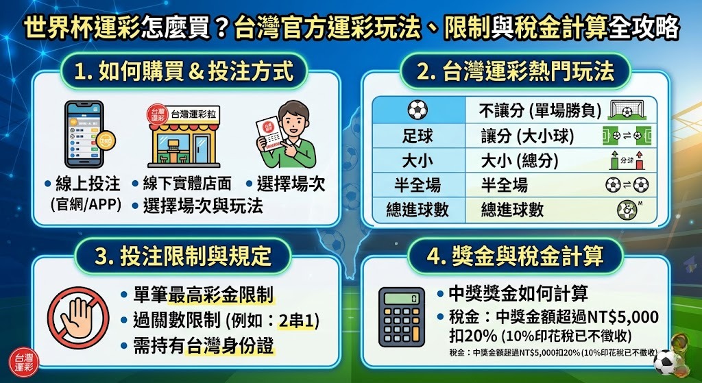 台灣官方運彩玩法、限制與稅金計算全攻略